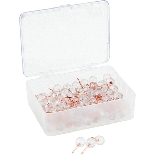 U Brands Pushpins, Sphere, 7/16" Shank, 100/PK, Rose/Gold 100PK UBR3089U0624 - main